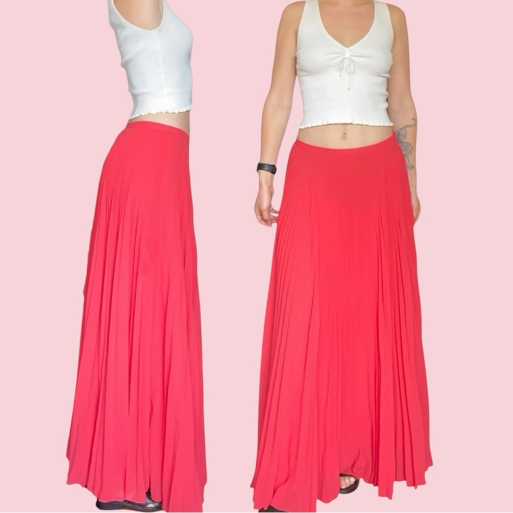 BNWT Monsoon Vibrant Coral flowy maxi Skirt